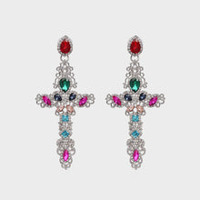 Load image into Gallery viewer, Cross Me Rhinestone Earrings