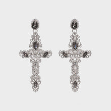 Load image into Gallery viewer, Cross Me Rhinestone Earrings
