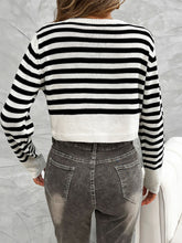Load image into Gallery viewer, Classy Striped Cardigan - Black/White