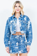 Load image into Gallery viewer, Jacquard Cropped Denim Jacket