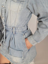 Load image into Gallery viewer, The Illusion Mini Denim Dress - Light Wash