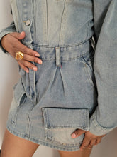 Load image into Gallery viewer, The Illusion Mini Denim Dress - Light Wash