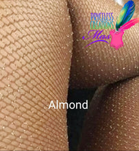 Load image into Gallery viewer, Our cute and sexy eye-catching fishnet hosiery is perfect for women of all shades, golden glitter style, 5 amazing unique shades. Our waistband provides both flexibility and versatility with smooth micro net to blend with your natural skin tone.