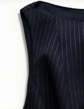 Load image into Gallery viewer, Anderson Pin Striped Ruffled Fitted Top