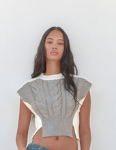 Load image into Gallery viewer, Heather Me Gray Cable Knit Sweater