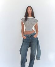 Load image into Gallery viewer, Heather Me Gray Cable Knit Sweater