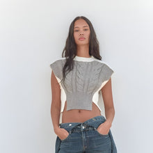 Load image into Gallery viewer, Heather Me Gray Cable Knit Sweater