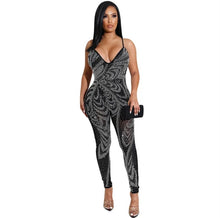 Load image into Gallery viewer, Give Me Diamonds Rhinestone Jumpsuit - Black