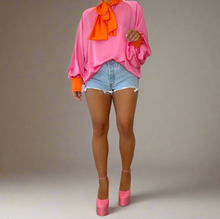 Load image into Gallery viewer, Kamala Satin Blouse -Pink