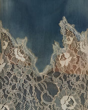 Load image into Gallery viewer, These Celine Lace Patchwork Denim set are expertly crafted with intricate lace detailing, adding a touch of elegance to your wardrobe. Made with high-quality materials, these shorts provide both style and comfort. Perfect for any occasion, these unique pants are a must-have for any fashionista! Pair with heels, and your gold accessories