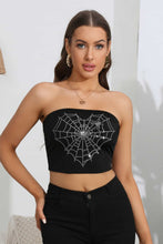 Load image into Gallery viewer, Caught In My Web Tube Top - Black