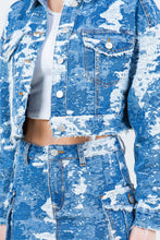 Load image into Gallery viewer, Jacquard Cropped Denim Jacket