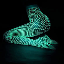 Load image into Gallery viewer, Our cute and sexy glowing eye-catching fishnet hosiery is perfect for women of all shades, Glow in the dark, 2 diffrent amazing unique colors. Our waistband provides both flexibility and versatility with smooth micro net to blend with your skin. We are lovin' the fishnet trend at the mo! So go on and add an electric edge to your outfit with these seriously in-trend fishnet tights!