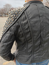 Load image into Gallery viewer, Punk Rock Vegan Motorcycle Jacket - Black
