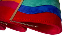 Load image into Gallery viewer, This is a super cute fancy yet casual clutch. The exterior has shades of blue, green, orange, pink, and red. Complement a dress or Perfect for a jean outfit and a night out with friends.