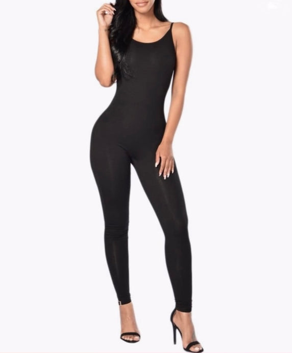 Fit for every season! Comfort never looked so sexy. All tied up black jumpsuit is made from flexible, soft, and stretchy cotton material and features a spaghetti strap, Pair this catsuit with stylish high heels and handbag for a complete look. 