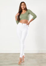 Load image into Gallery viewer, If you don't have this closet essential, you are missing out! These high rise, yellow, skinny jeans are made of super stretchy material and making them the jeans that every girl needs. They feature two back pockets and a front zipper and button to close. These are the pants that you can wear to work, dinner, or the club. Pair with heels and a great top to create the perfect outfit.