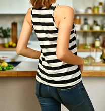 Load image into Gallery viewer, Finish off your look with this Read Between The Lines Tank Top. This top is super comfy, Lightweight, stretch knit, striped fabric creates a rounded crew neckline and a sporty racerback. Style with your favorite high waisted denim jeans, statement high heel and handbag for a complete and stylish outfit of the day!