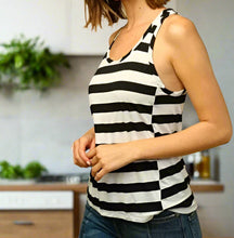 Load image into Gallery viewer, Finish off your look with this Read Between The Lines Tank Top. This top is super comfy, Lightweight, stretch knit, striped fabric creates a rounded crew neckline and a sporty racerback. Style with your favorite high waisted denim jeans, statement high heel and handbag for a complete and stylish outfit of the day!