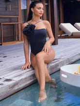 Load image into Gallery viewer, We're bringing you our new Zara collection this cute floral asymmetric bodysuit! Perfect for building your favorite looks all year round. This bodysuit comes in a luxurious s fabric has asymmetrical strap's features beautiful flower on the front plunging square neckline, sexy cut out back and snap seat closure, and soft breathable fabric that is easy to wash.