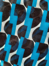 Load image into Gallery viewer, Blue Dream Dress Up Close Patten. Navy Blue, White, Black, and Aqua Blue