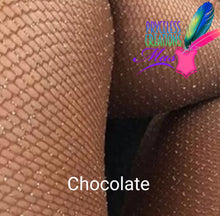 Load image into Gallery viewer, Our cute and sexy eye-catching fishnet hosiery is perfect for women of all shades, golden glitter style, 5 amazing unique shades. Our waistband provides both flexibility and versatility with smooth micro net to blend with your natural skin tone.