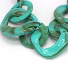 Load image into Gallery viewer, This flawless chunky Turquoise acrylic necklace set is a dream. Not only will it give you the party look you desire, but also make it simple to transition from summer to fall and even winter.