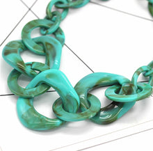 Load image into Gallery viewer, This flawless chunky Turquoise acrylic necklace set is a dream. Not only will it give you the party look you desire, but also make it simple to transition from summer to fall and even winter.
