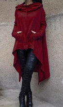 Load image into Gallery viewer, The Lightweight Poncho Hoodie is great for layering. Featuring a soft cotton hooded cardigan, asymmetrical design and drawstring hood. This cute poncho is perfect for travel or extra chilly days when you need an additional layer. It’s a great season transition staple piece in your wardrobe.