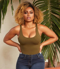 Load image into Gallery viewer, Our basic bodysuits are essential and endlessly versatile for all seasons! Featuring a scoop neckline, stretchy material, and snap button closure; this bodysuit contours your body. Style with a high-rise denim jean and transparent heels for an effortlessly fab look we adore.