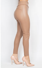 Load image into Gallery viewer, Obsessed is an understatement when it comes to these Faux leather leggings. This is surely a piece for your closet! Material that allows great stretch this pant sculpts your body in all the right places. These trendy pants are skinny fit and elasticized waistband. Pair with a statement knitted top and high heels to give your look an edgy but stylish finish to complete your look.