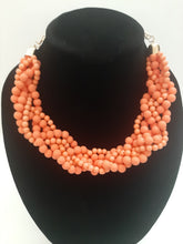 Load image into Gallery viewer, Gorgeous multi strand bubble necklace is fun and peachy. Features seven strands of pop color beads with a pair of earrings. Not only will it give you the party look you desire, but also make it simple outfit look flawless.