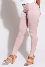 Load image into Gallery viewer, If you don't have this closet essential, you are missing out! These high rise, rose pink, skinny jeans are made of super stretchy material and making them the jeans that every girl needs. They feature two back pockets and a front zipper and button to close. These are the pants that you can wear to work, dinner, or the club. Pair with heels and a great top to create the perfect outfit.