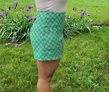 Load image into Gallery viewer, Add some style to your wardrobe with these lightweight, high-waisted shorts. Our Make it Official Shorts feature a checkerboard pattern design, two front pockets. The flow shorts are perfect for a day party, paired with a statement necklace and heels.
