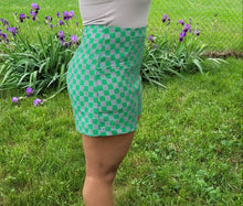 Load image into Gallery viewer, Add some style to your wardrobe with these lightweight, high-waisted shorts. Our Make it Official Shorts feature a checkerboard pattern design, two front pockets. The flow shorts are perfect for a day party, paired with a statement necklace and heels.