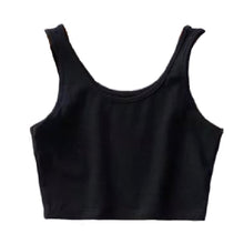 Load image into Gallery viewer, Add just the right touch of edge to your look with this sexy knitted cami crop top. Featuring a round neckline, our thick tank straps and a cropped fit. Pair with our faux leather leggings or our "Hybrid Dream Jeans", high heels and statement handbag for a complete look we're loving.