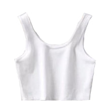 Load image into Gallery viewer, Add just the right touch of edge to your look with this sexy cami crop top. Featuring a round neckline, our thick tank straps and a cropped fit. Pair with our faux leather leggings or our "Hybrid Dream Jeans", high heels and statement handbag for a complete look we're loving.
