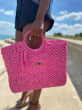 Load image into Gallery viewer, Lets Go To the Beach Woven Purse - Barbie Pink