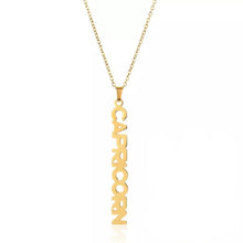 Load image into Gallery viewer, This Capricorn necklace is perfect for any outfit, you can also layer it with your favorite necklaces to create a unique style! Each sign of the Zodiac has its own symbol and a Cubic Zirconia finish for the constellation. You'll have heads turning, living glam, and feeling iconic with this vertical design.