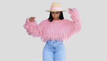 Load image into Gallery viewer, For a cozy layer of warmth, this cute knitted sweater will get the job done. Featuring a soft knit fabric, long sleeves, and fringe sequence detail. Style with denim jeans and high heel for a complete look.
