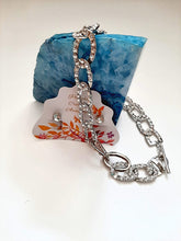 Load image into Gallery viewer, Step out and stand out while rocking this stunning piece, Crystal Chunky Chain Necklace This classy necklace has a crystal stud earrings so that you can really make that statement without uttering a word! This necklace features beautiful stones that sparkle from all angles. There is absolutely no bolder statement than this. Rock this season in style; you deserve it!