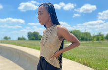 Load image into Gallery viewer, Feel cute and cozy, with this Shine Bright knitted camisole sweater will get the job done. Featuring a soft and stretchy sequin knitted fabric and sleeveless. Style with our "Swing It Baby Shorts" or jeans and high heels for a complete look.