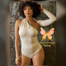 Load image into Gallery viewer, We're bringing you the ultimate crossover bodysuit! Perfect for building your favorite looks all year round. This bodysuit comes in a luxurious milky smooth soft fabric it is also wrinkle free. Our sexy crossover bodysuit featuring a sexy neckline, cut out back and snap seat closure. Made of materials that allow great stretch and breathable fabric. Style it with a blazer and jeans or one of our sexy pleated skirts matching high waist legging and heels to create a casual-chic look.