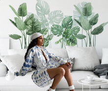 Load image into Gallery viewer, This denim dress is a must-have for your wardrobe A denim mini dress featuring a denim tie dye print, button front, long sleeves, a basic collar, and belted design. It's perfect for multiple occasions! Style with a high heel mule, gold accessories and handbag for a complete look.