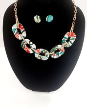 Load image into Gallery viewer, This flawless chain tropical floral material necklace set is a dream. Not only will it give you the party look you desire, but also make it simple to transition from summer to fall and even winter.