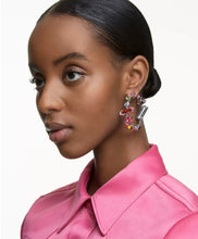 Load image into Gallery viewer, Featuring a mix of dazzling, precision-cut crystals arranged in a random formation, these hoop earrings are an elegant yet playful twist on the essence of Swarovski crystals. Whether worn alone, they make a joyful statement however you choose to style them.