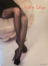 Load image into Gallery viewer, You&#39;re never fully dressed without a pair of our sexy killer tights to complete your look! This glamorous stocking features a unique fishnet style design with triangle prism pattern all over with a comfortable waistband that provides both flexibility and versatility with smooth micro net to blend. 
