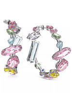Load image into Gallery viewer, Featuring a mix of dazzling, precision-cut crystals arranged in a random formation, these hoop earrings are an elegant yet playful twist on the essence of Swarovski crystals. Whether worn alone, they make a joyful statement however you choose to style them.