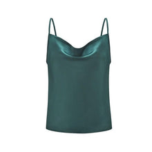 Load image into Gallery viewer, Sexy Classy But Sassy Camisole Top - Green An elevated silk cami that makes a classy and romantic statement. This top is the perfect addition to your wardrobe babe! Featuring a cowl neckline what's not to love?! Style this sexy camisole top with your favorite denim jeans or shorts, transparent mule and handbag for a casual but effortlessly stylish look.