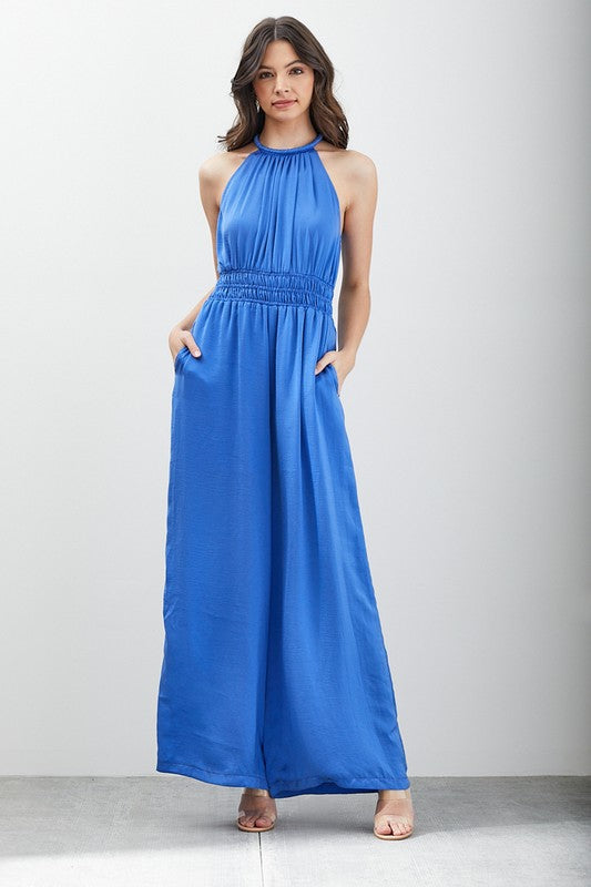 Above All High Jumpsuit - Blue